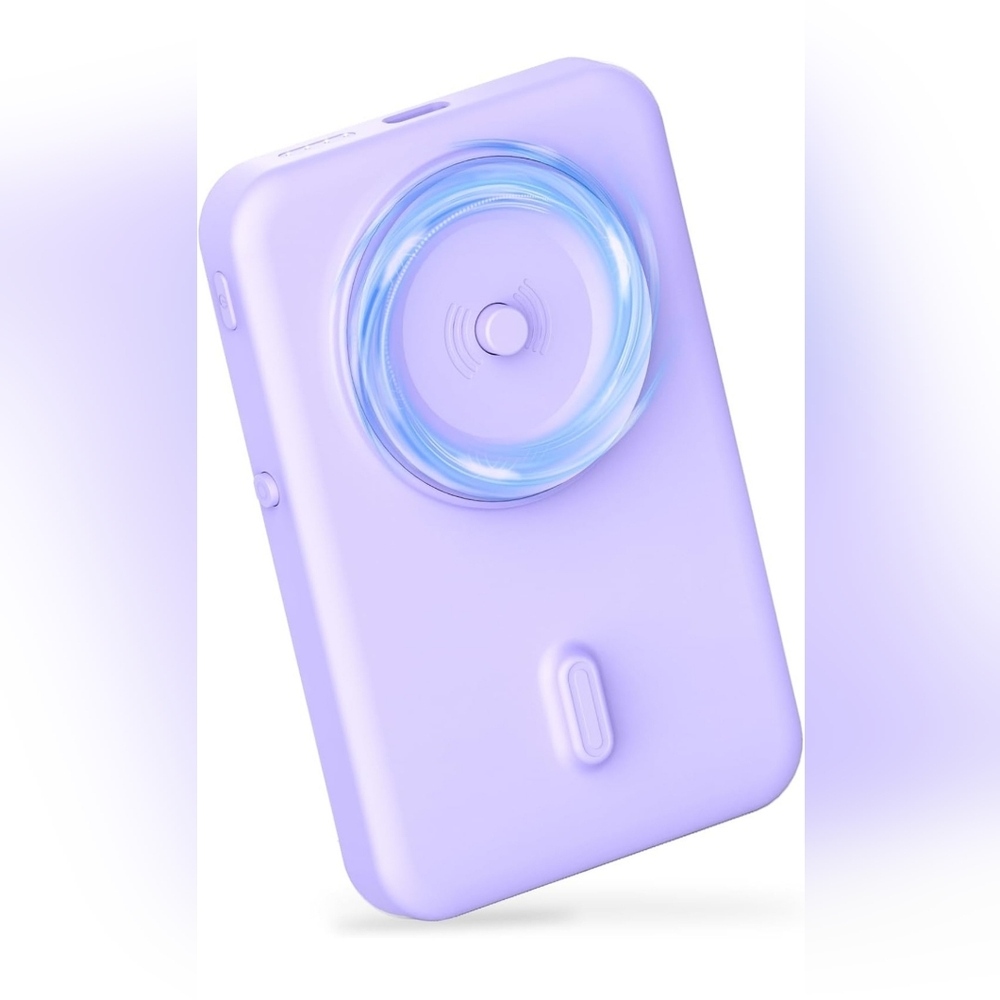 Purple COOSTART USB C Portable Charger, 5000 mA, Magnetic Hold